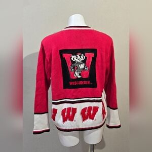 Vintage RARE Find Wisconsin Badgers Knit Sweater Women’s Small Red Full Zip